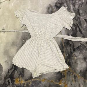 Open cross back tie romper